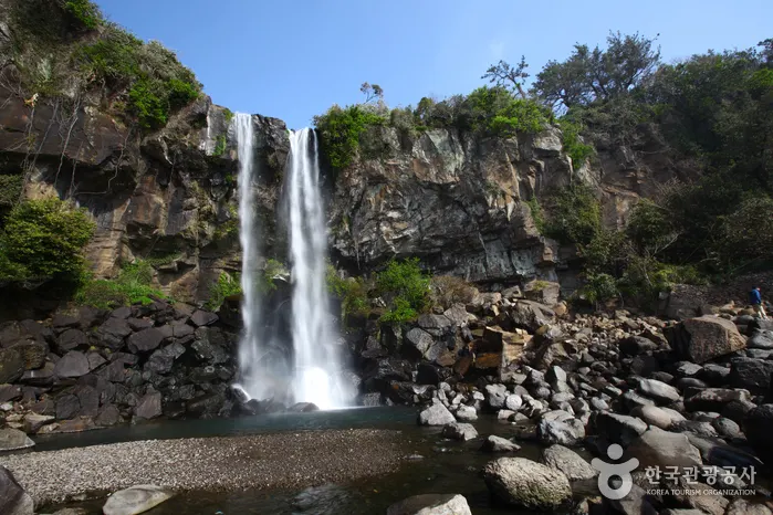 "Asia's only waterfall into the sea?"... Jeju's Jeongbang Falls, a dramatic coastal cascade